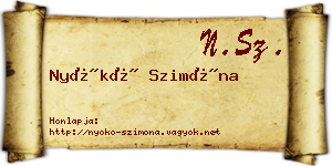 Nyókó Szimóna névjegykártya